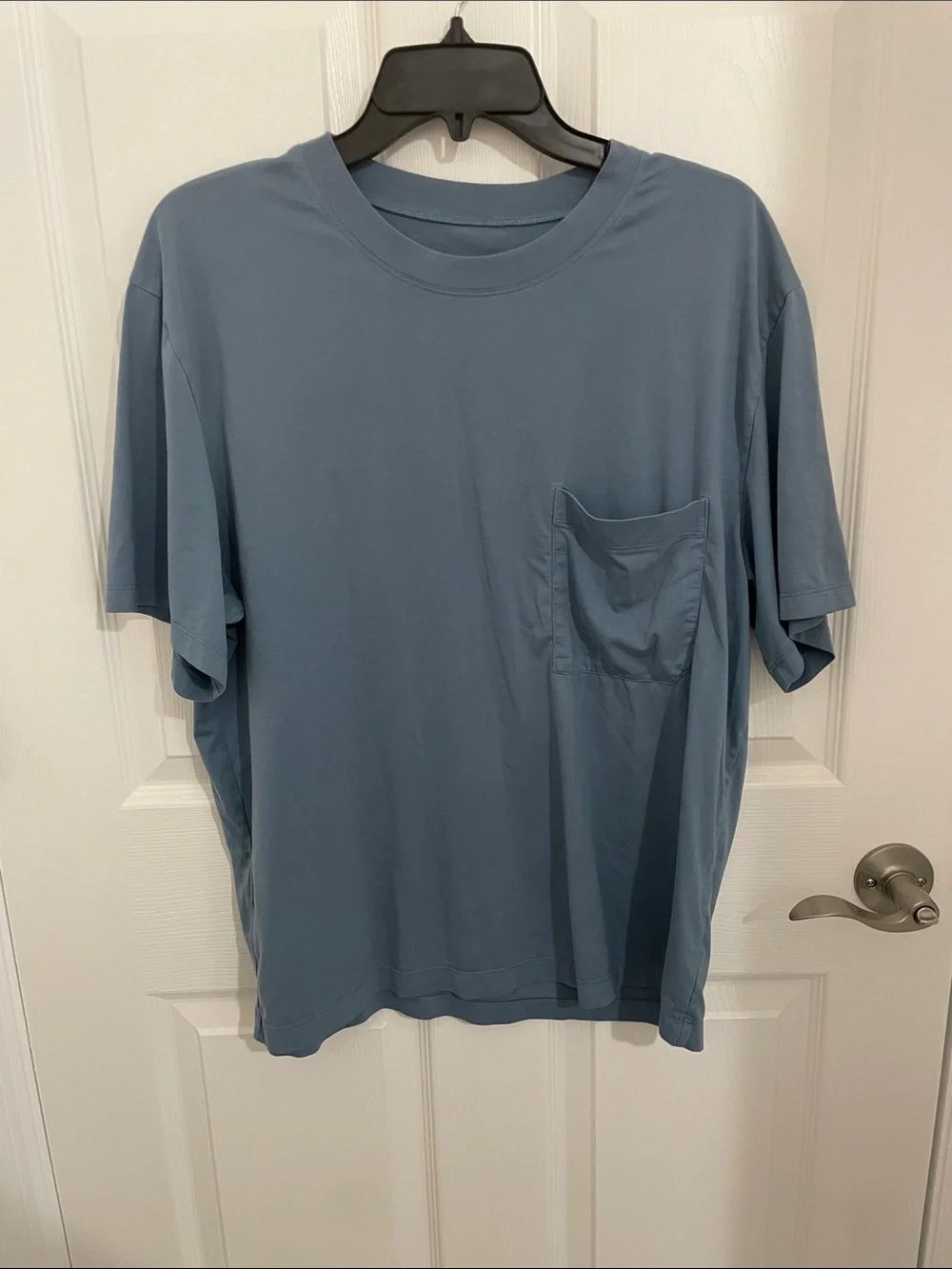 Lululemon Men's Pocket T-Shirt in Dusty Blue - Classic Crew Neck
